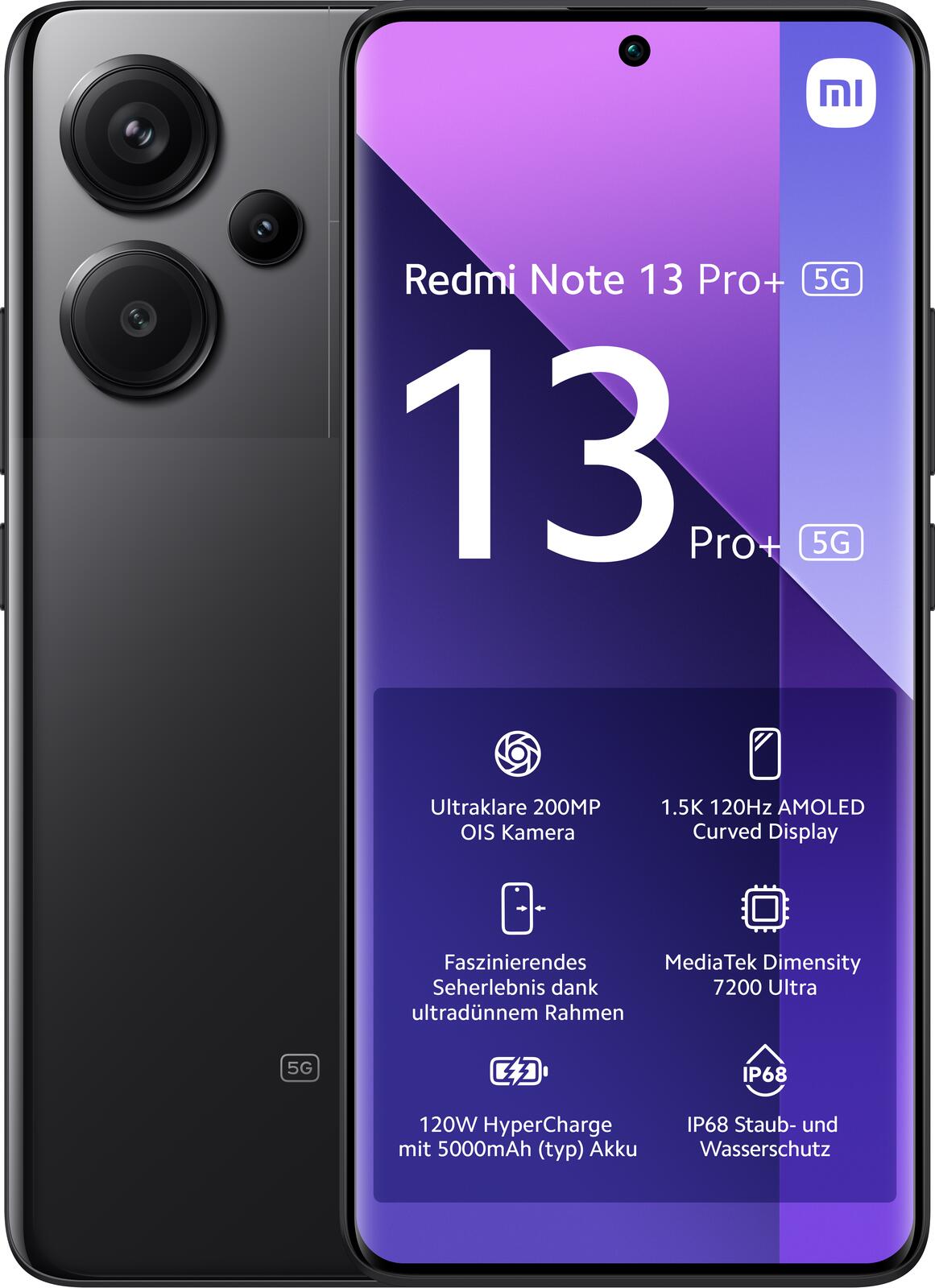 Xiaomi Redmi Note 13 Pro+ -5G- 256GB/8GB Dual-SIM, schwarz