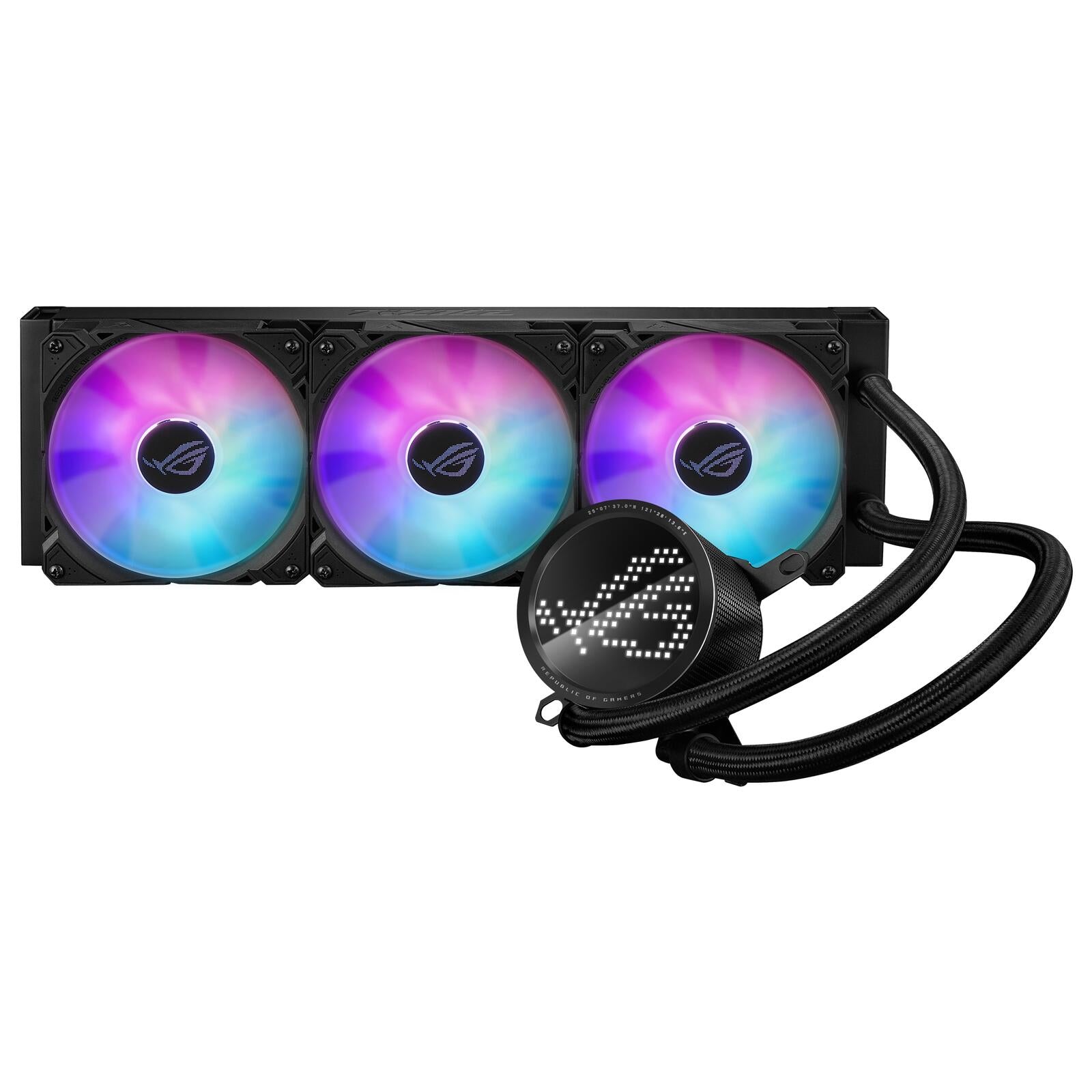 ASUS ROG Ryuo III 360 RGB All-in-One-Flüssig-CPU-Kühler (3x adressierbare 120 mm Radiatorlüfter, Anime Matrix™-LED-Anzei
