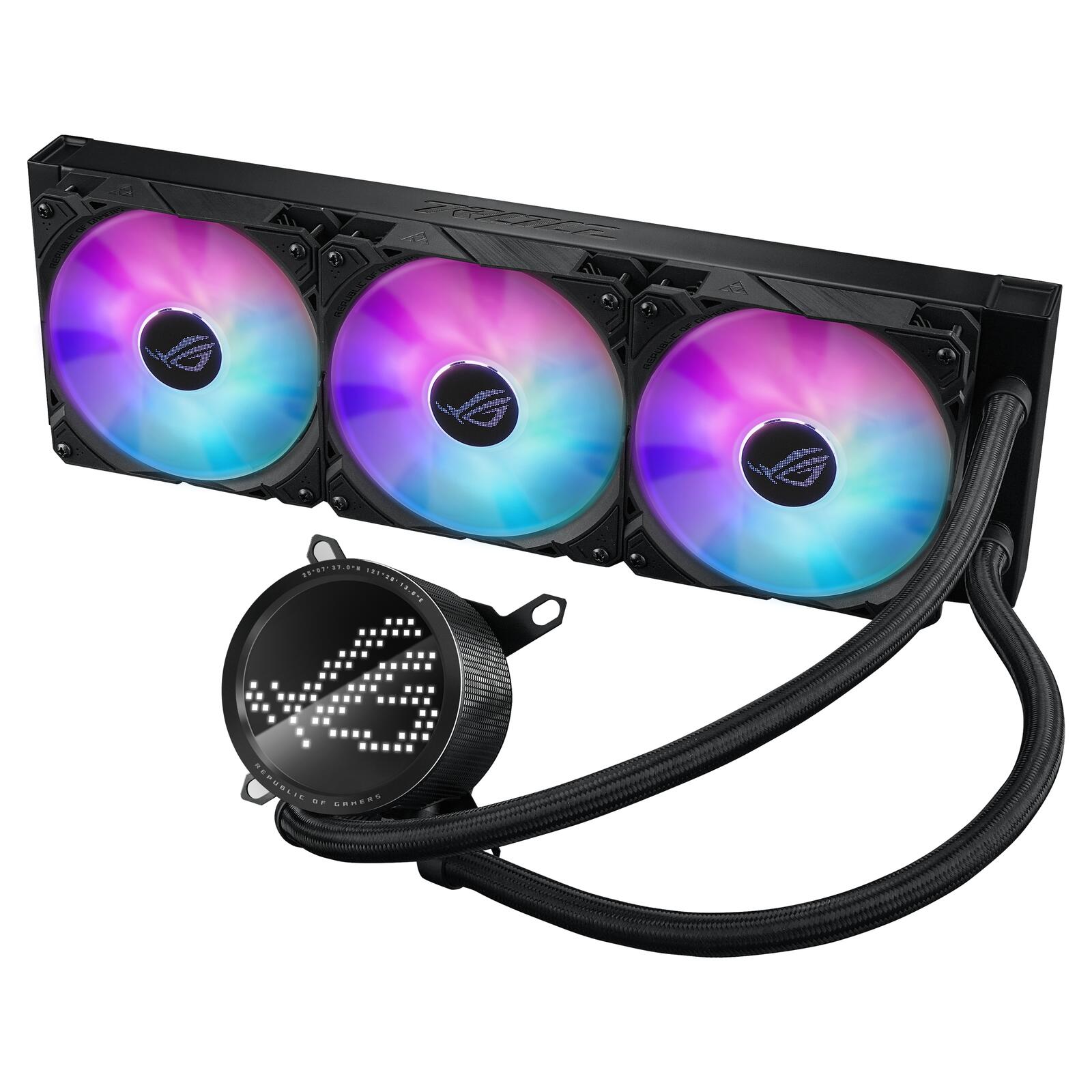 ASUS ROG Ryuo III 360 RGB All-in-One-Flüssig-CPU-Kühler (3x adressierbare 120 mm Radiatorlüfter, Anime Matrix™-LED-Anzei