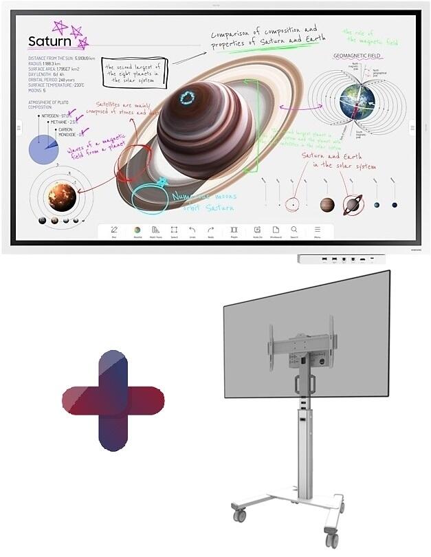 Samsung Flip Pro WM55B Flipchart 138,7 cm 55 Zoll inkl. Samsung Flip Pro Tray CY-TF65BBC & Neomounts FL50S-825WH1 MOVE U