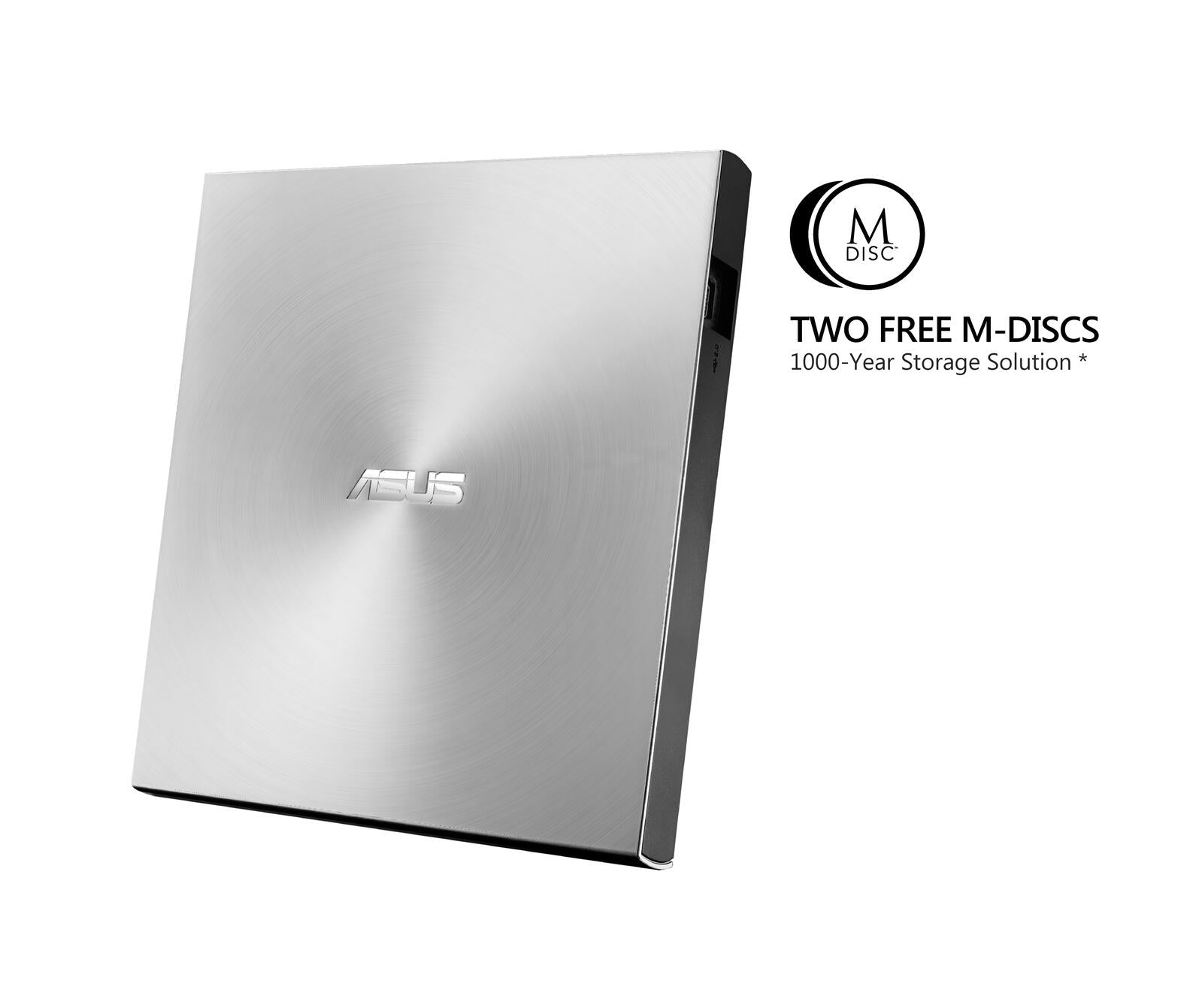 ASUS Zen Drive 2 externer Ultra SLIM DVD Brenner (inkl. 2 M-Disk Rohlingen, Brennsoftware & Nero Backup App, 8x DVD±R, 6