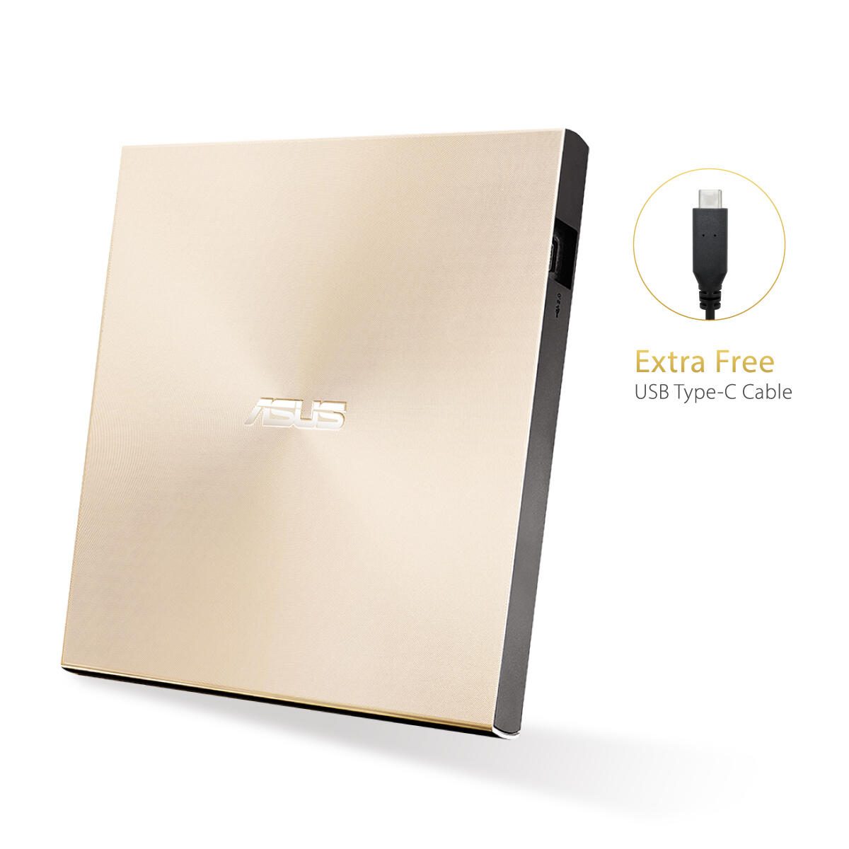 Asus ZenDrive U9M USB-C externer Ultra SLIM DVD Brenner (inkl. USB-C Kabel, Brennsoftware & Nero Backup App), für Apple
