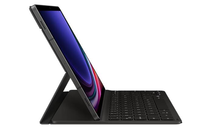B-WARE Samsung Book Cover Keyboard Slim EF-DX720 für das Galaxy Tab S9, S9 FE (Black)