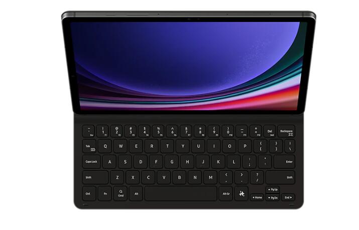 B-WARE Samsung Book Cover Keyboard Slim EF-DX720 für das Galaxy Tab S9, S9 FE (Black)