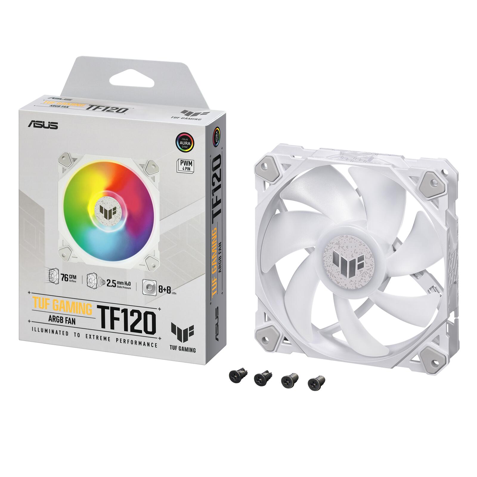 ASUS TUF Gaming TF120 ARGB-Gehäuselüfter 1 Stück, weiß