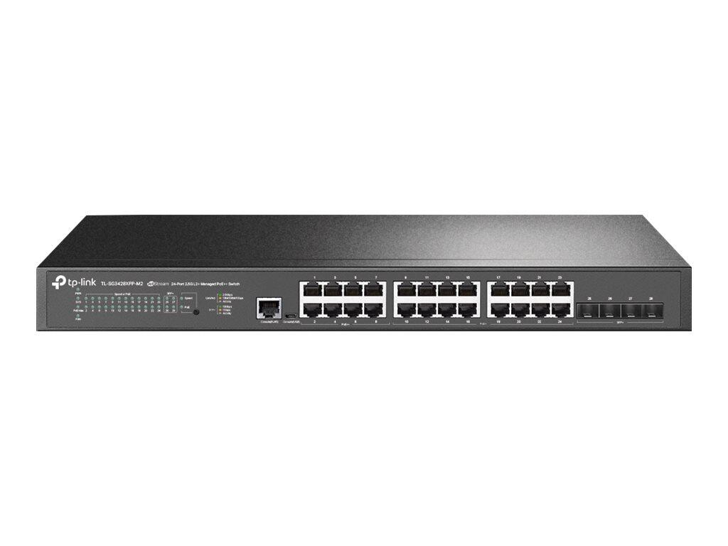 TP-Link Omada JetStream 24P Switch L2+ managed 16 x 10/100/1000/2.5G (PoE+) + 8 x 10/100/1000/2500 (PoE++) + 4 x 10 Gig