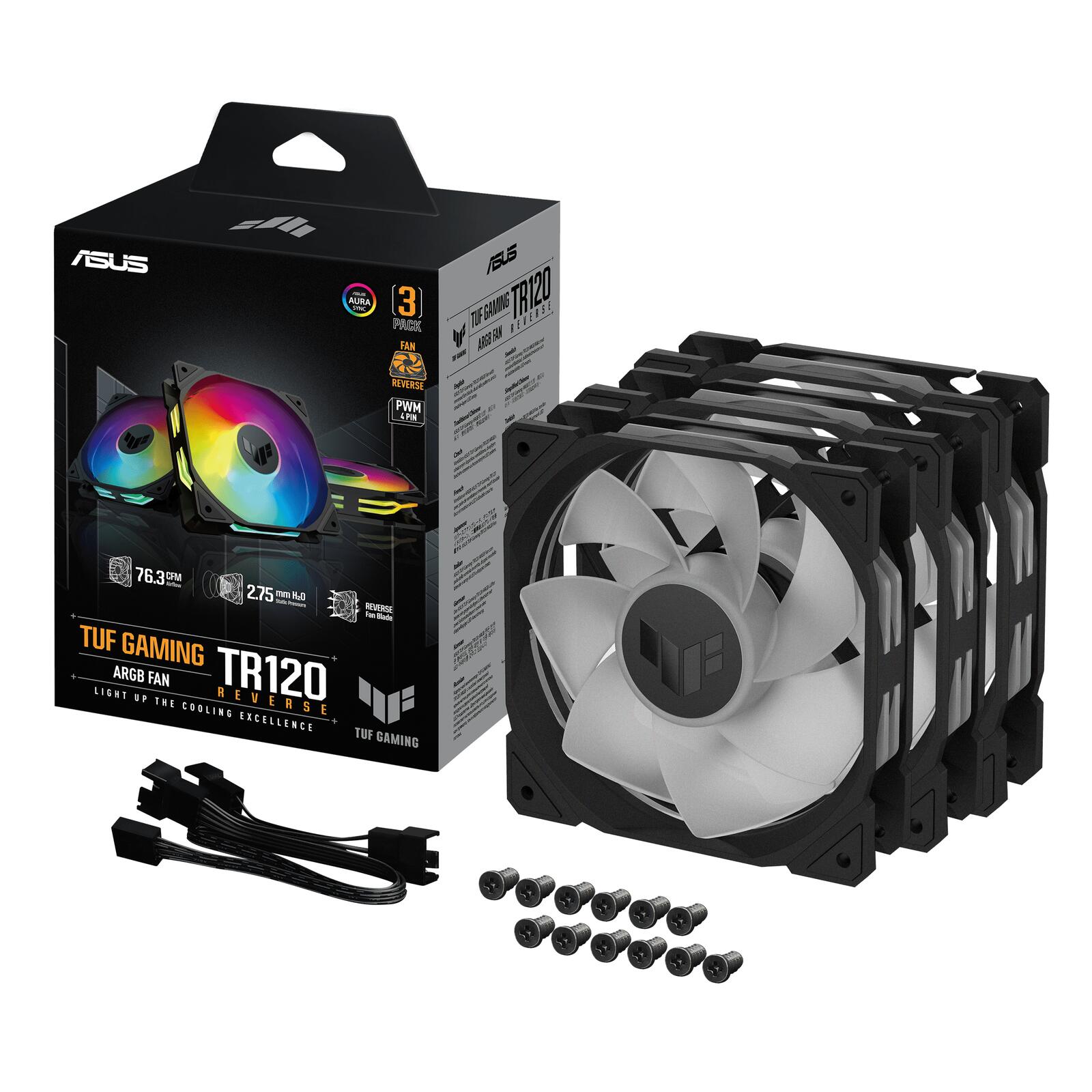 ASUS TUF Gaming TR120 ARGB Reverse Blade schwarz 3IN1 Gehäuselüfter