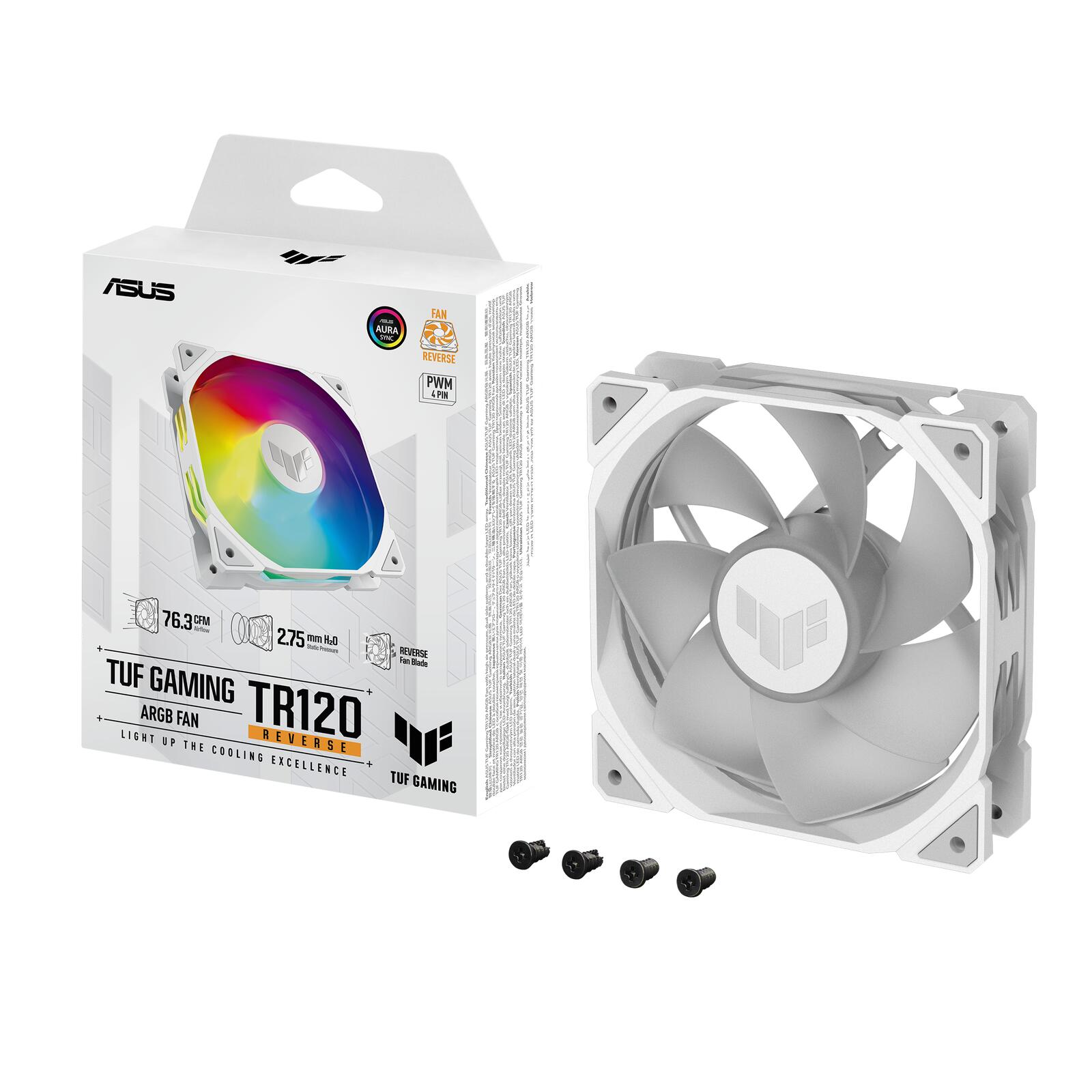 ASUS TUF Gaming TR120 ARGB Reverse Blade weiß Gehäuselüfter