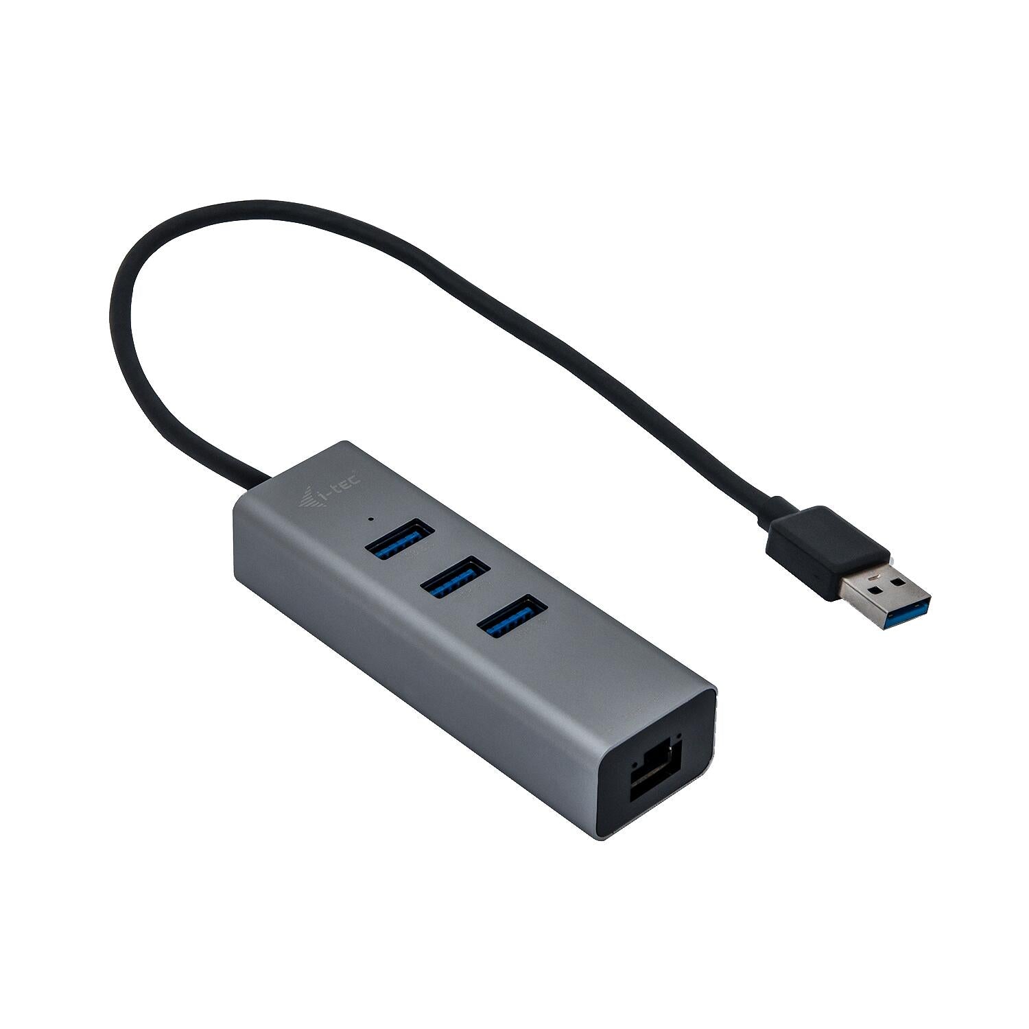 I-TEC USB-A Metal Hub 3 Port mit Giga Ethernet Adapter