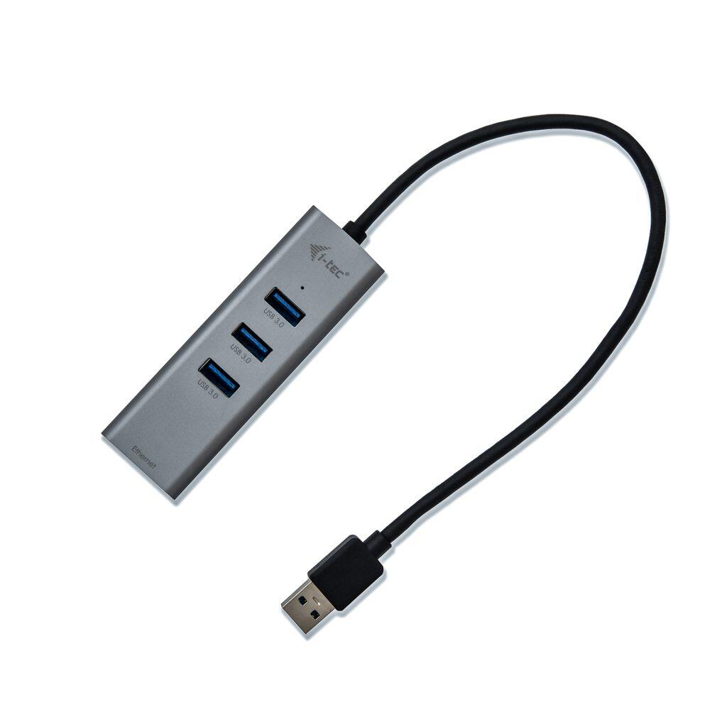 I-TEC USB-A Metal Hub 3 Port mit Giga Ethernet Adapter