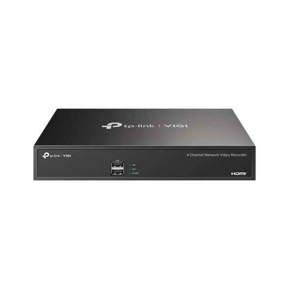 TP-Link VIGI NVR1004H 4 Kanal Netzwerk Video Recorder, 1x bis zu 10TB SATA HDD intern montierbar