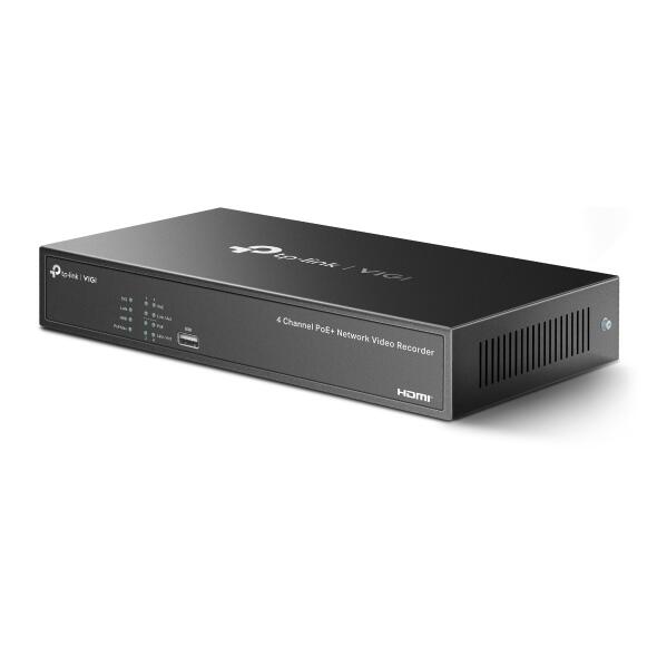 TP-Link VIGI NVR1004H-4P 4 Kanal Netzwerk Video Recorder, 1x bis zu 10TB SATA HDD intern montierbar