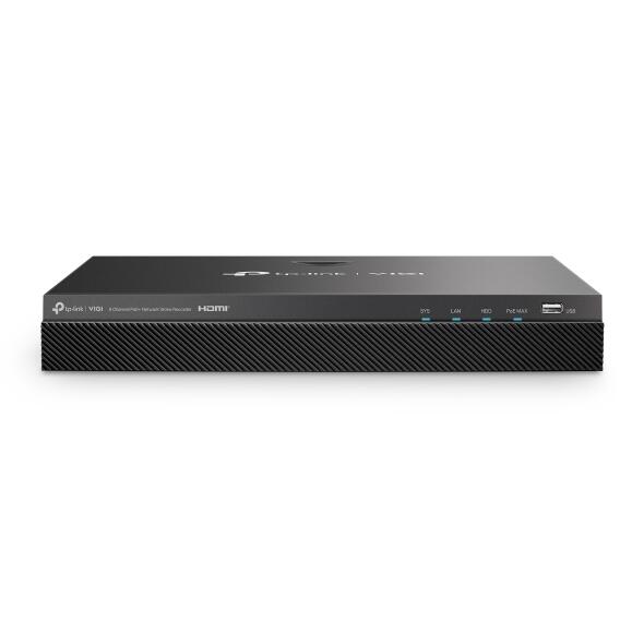 TP-Link VIGI NVR2008H-8MP-2TB 8 Kanal Netzwerk Video Recorder, 2x bis zu 10TB SATA HDD intern montierbar