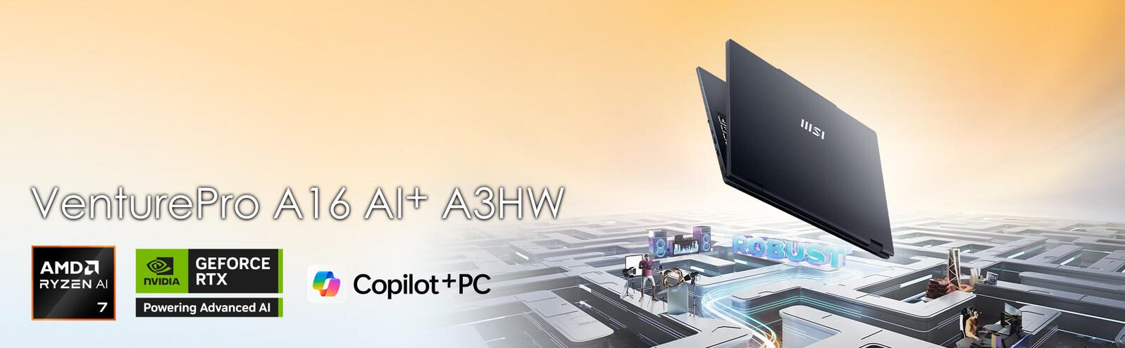 MSI VenturePro A16 AI+ A3HWEG-003 AMD Ryzen™ AI 7 350 Notebook 40,7cm (16 Zoll)