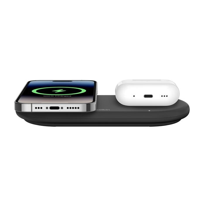 Belkin BoostCharge Pro kabellose magnetische 2-in-1-Ladestation mit Qi2 (15 W), schwarz
