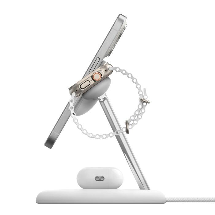 Belkin BoostCharge Pro kabellose magnetische 3-in-1 Ladestation mit Qi2 (15 W), weiß