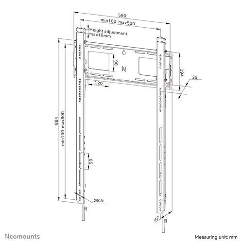 Neomounts WL30-750BL18P Portrait Wandhalterung
