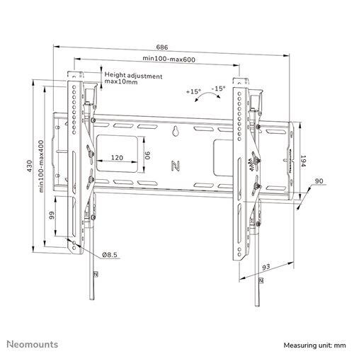 Neomounts WL35-750BL16 neigbare Wandhalterung