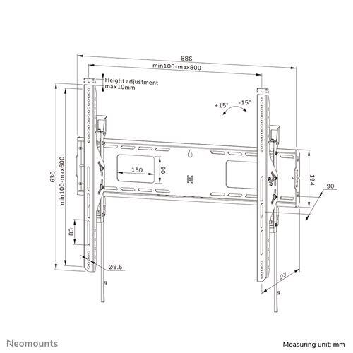 Neomounts WL35-750BL18 neigbare Wandhalterung