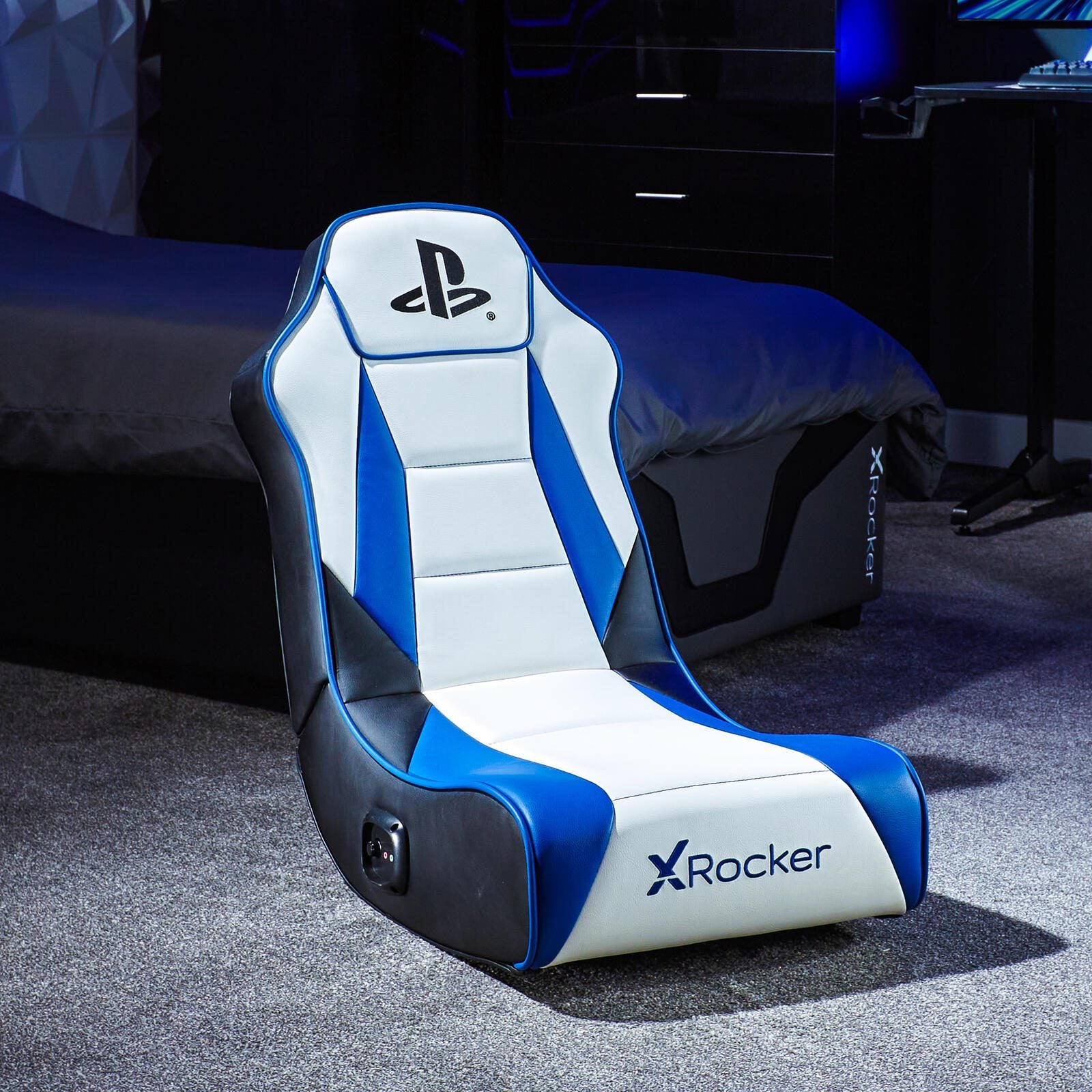 B-WARE X Rocker Sony Playstation® Geist 2.0 Floor Rocker Gaming-Bodensessel mit 2.0 Audiosystem für Kinder & Jugendliche - weiß