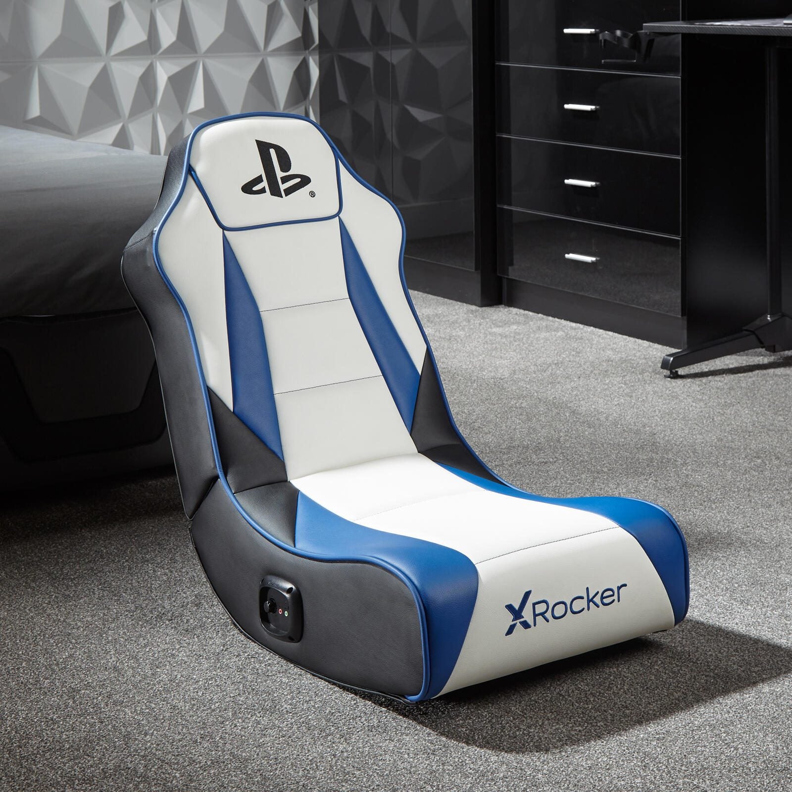 B-WARE X Rocker Sony Playstation® Geist 2.0 Floor Rocker Gaming-Bodensessel mit 2.0 Audiosystem für Kinder & Jugendliche - weiß