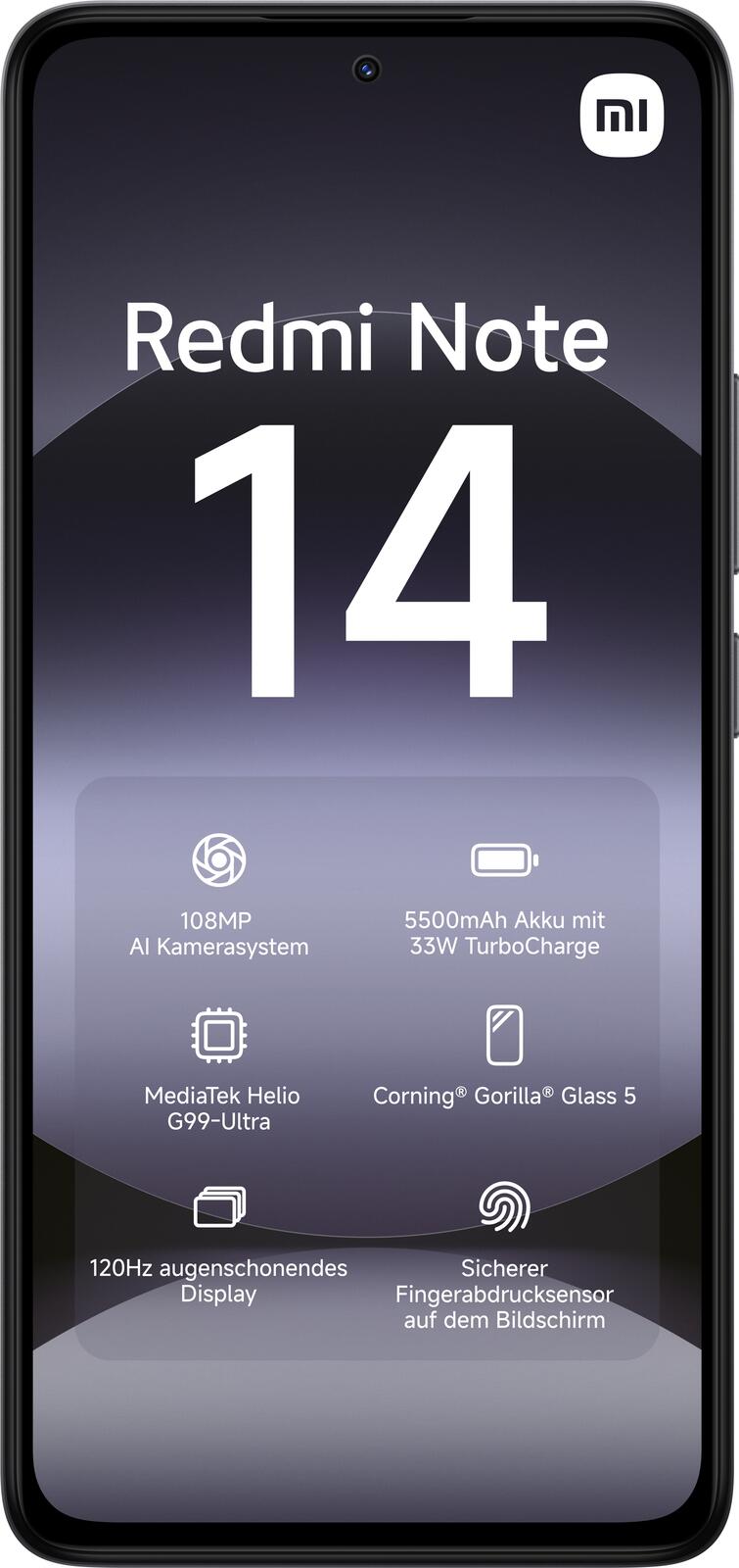 Xiaomi Redmi Note 14 256 GB/8 GB, schwarz