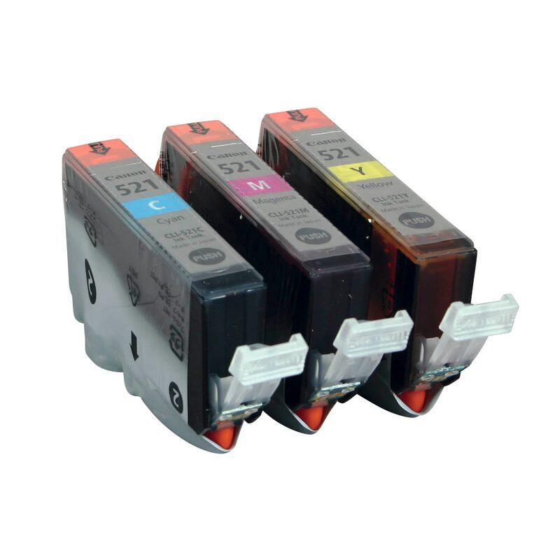 Canon Original Tintenpatronen CLI-521 Multipack cyan, magenta, gelb 446 Seiten 9ml (2934B015)