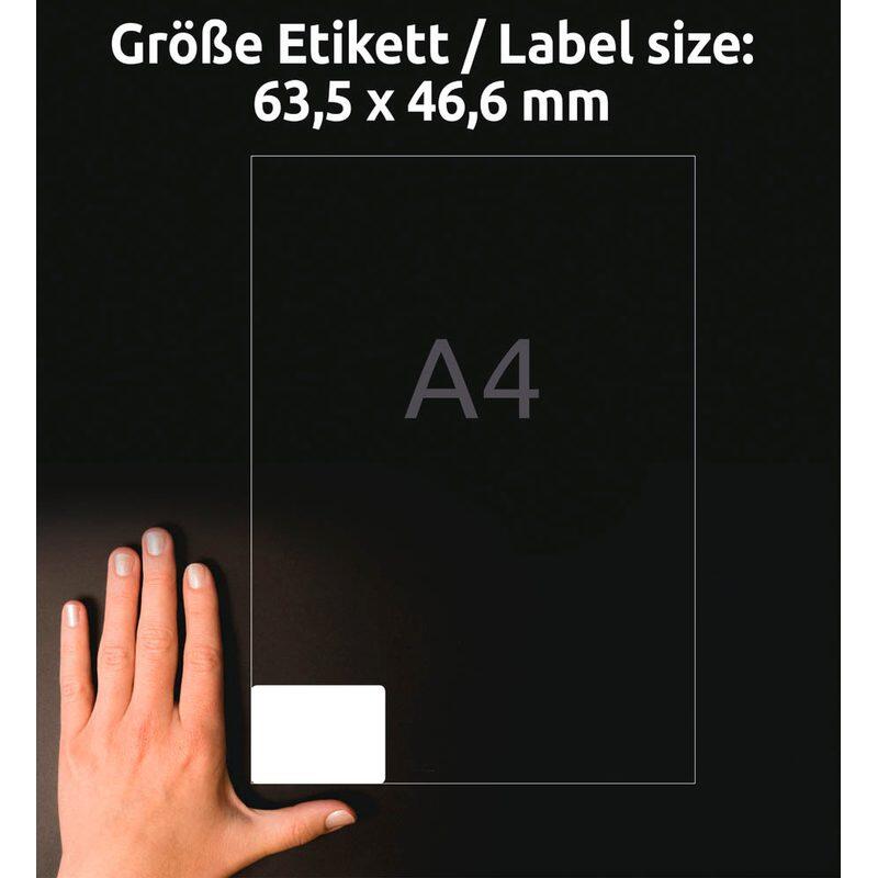 AVERY Zweckform Etiketten L6025REV-25 weiß 63,5 x 46,6 mm