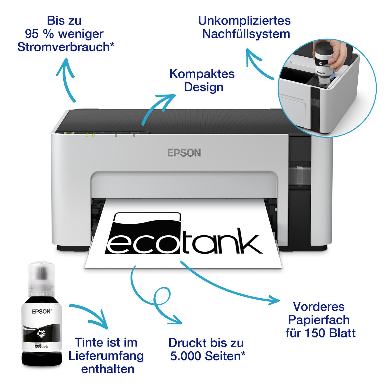 Epson EcoTank ET-M1120 A4-Tintentankdrucker s/w