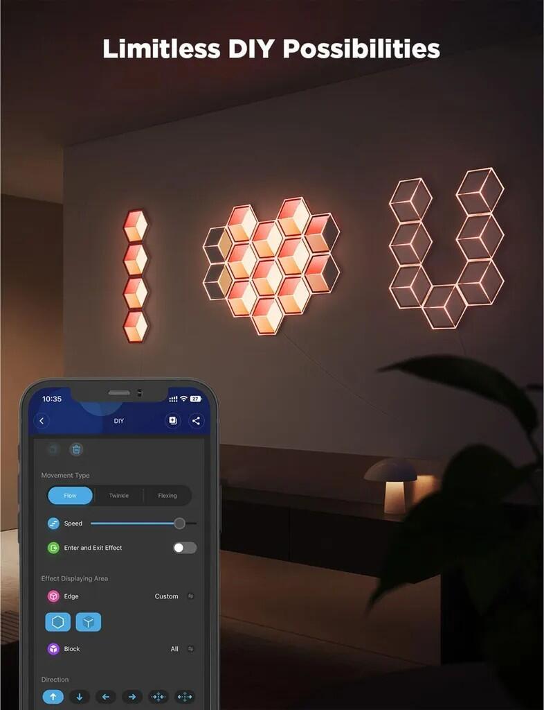 Govee - RGBIC Glide Hexa Light Panels Ultra - 7 Stück