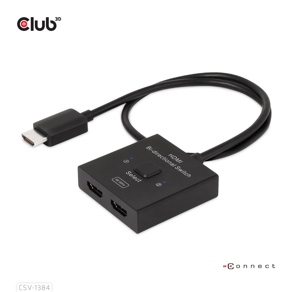 Club3D HDMI Switch 2-in-1 bidirektional   8K60Hz/4K120Hz UHD ret