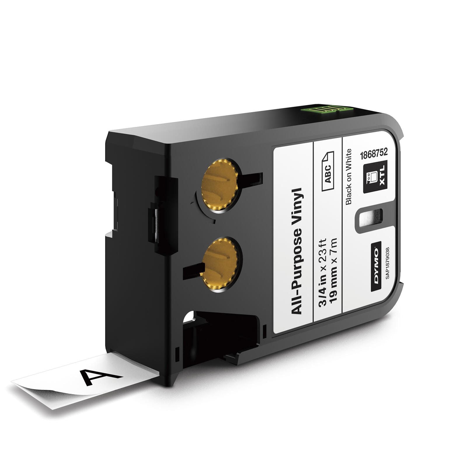 DYMO® Original XTL Schriftband, - schwarz auf weiss -, für XTL 300/500, farbiges Vinyl, endlos