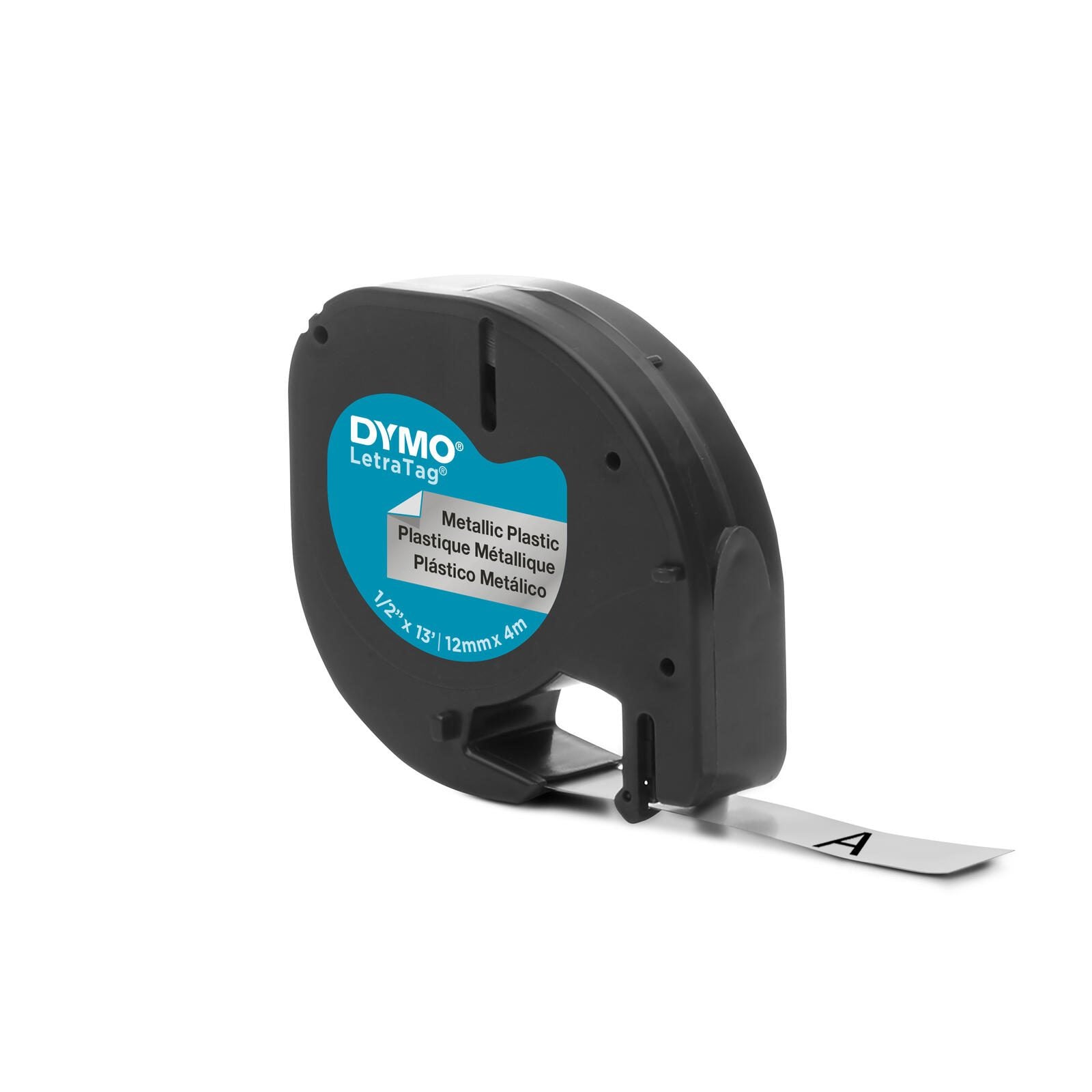 DYMO® Original Schriftband für LetraTag, Plastik - schwarz auf silbermetallic