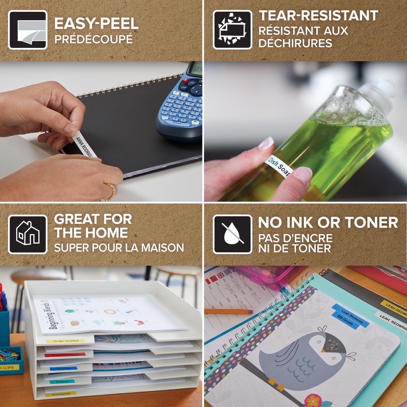 DYMO® Original Schriftbänder für LetraTag, schwarz auf je 1 x Papier weiss, Plastik gelb, Plastik silbermetallic