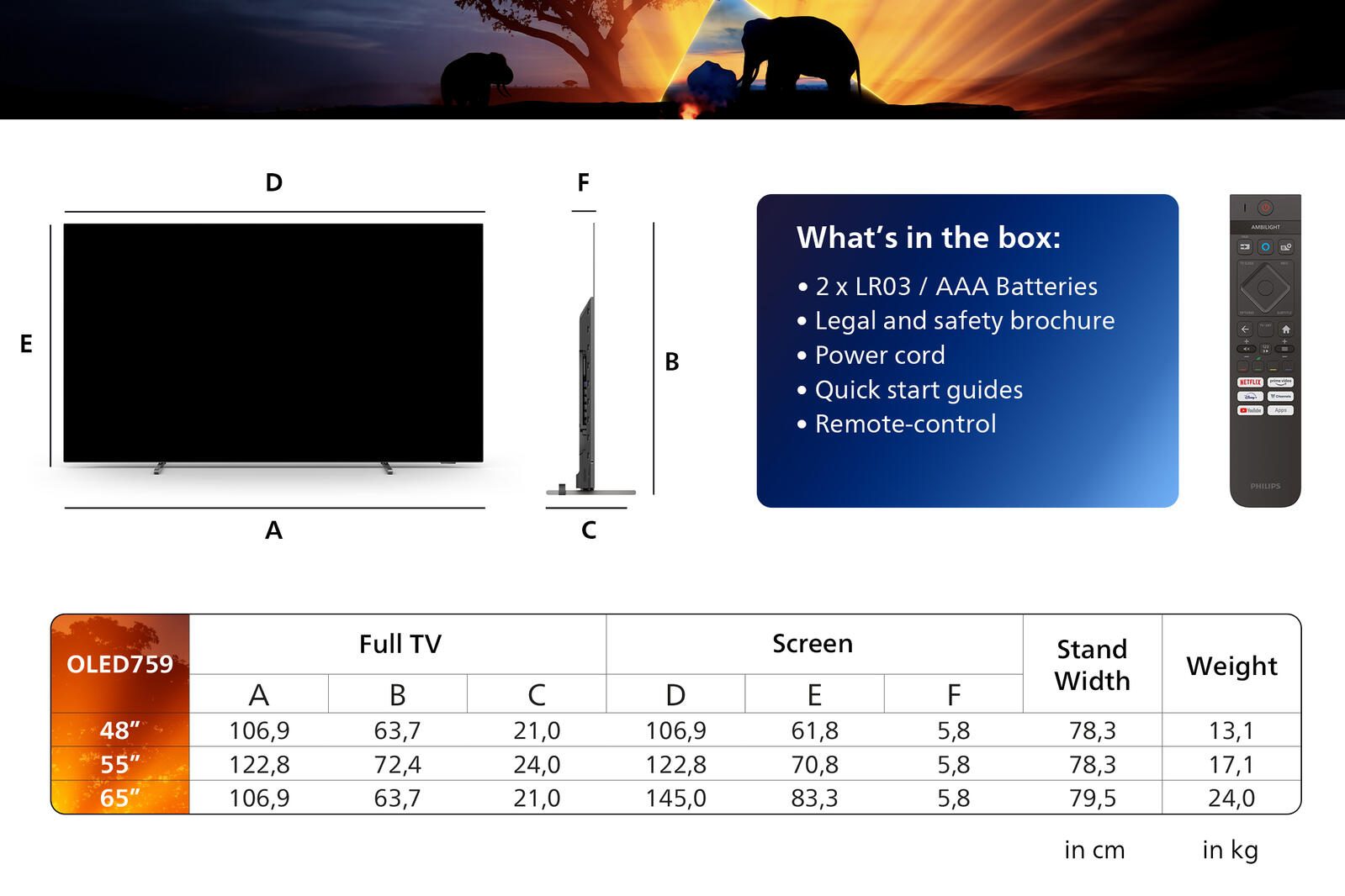 Philips 48OLED759 4K UHD Smart TV 121,9 cm (48')