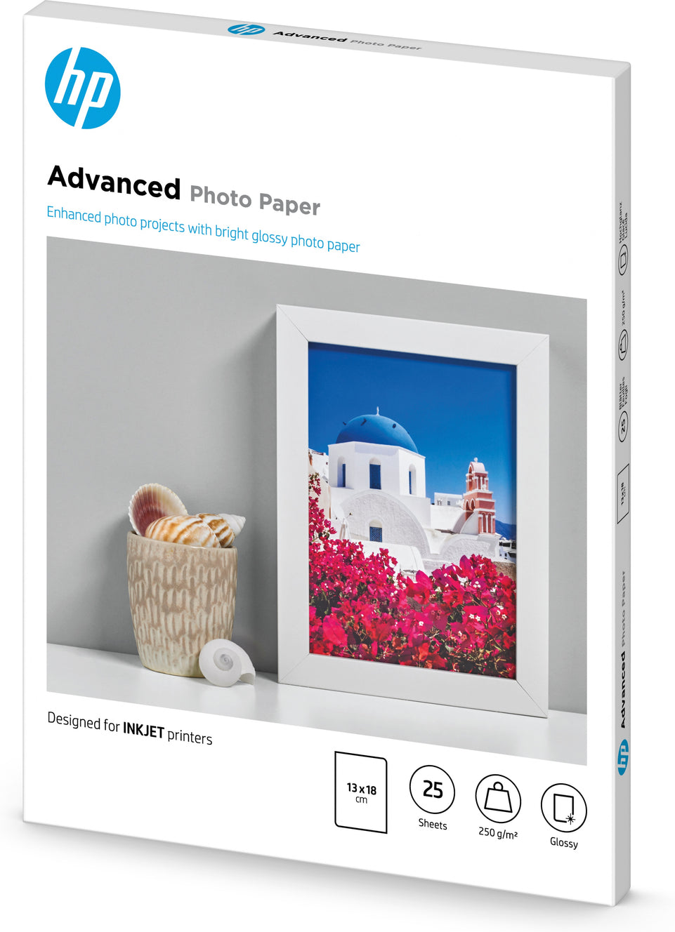 Fotopapier HP 13x18cm 25Stьck 250g/m2 Randlos Glдnzend