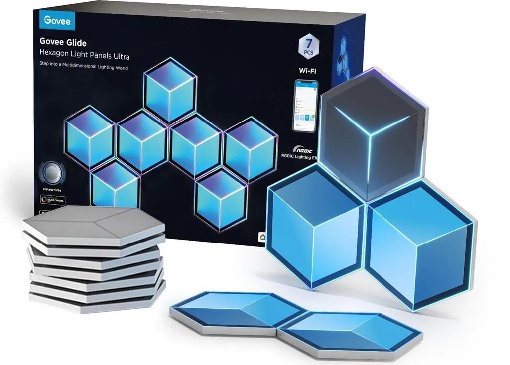 Govee - RGBIC Glide Hexa Light Panels Ultra - 7 Stück