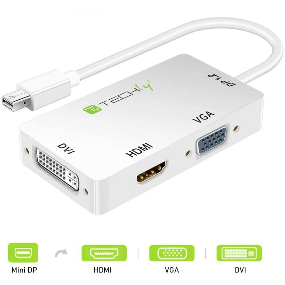 Techly Adapter 3 in 1mini DisplayPort to HDMI/DVI/VGA