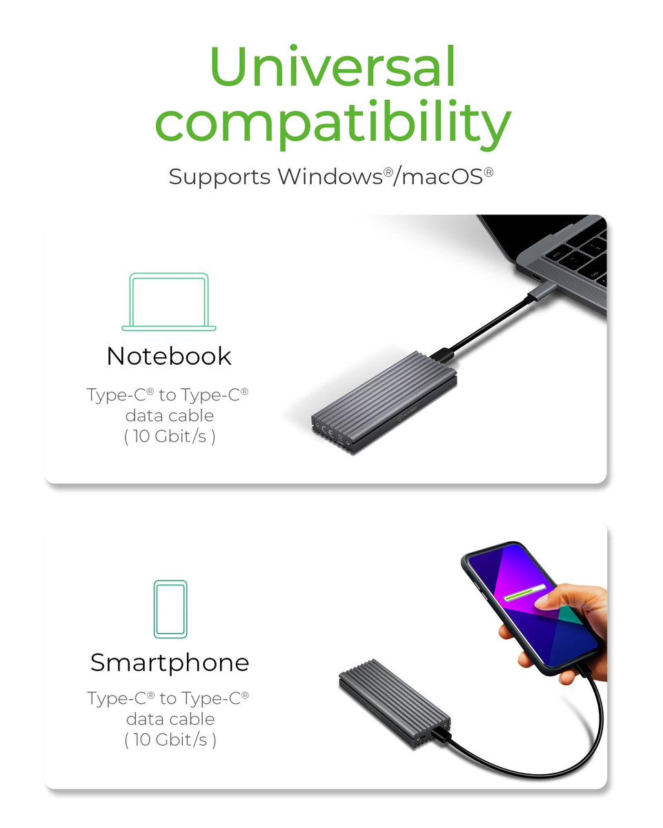 Geh. IcyBox USB 3.1 Typ-C M.2 NVMe SSD Gehдuse extern