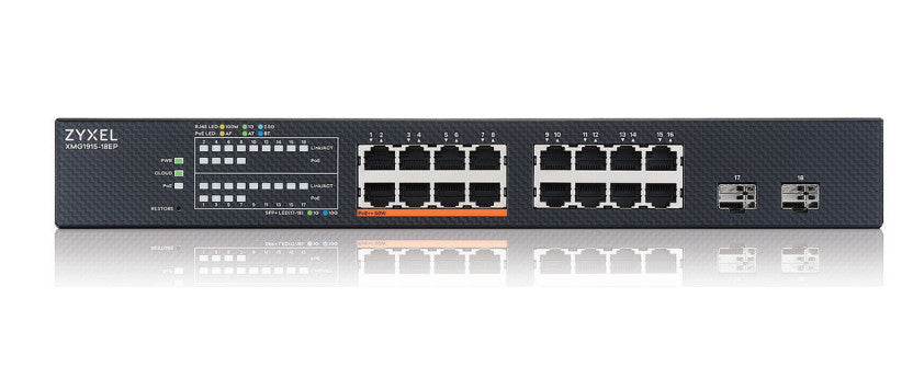 Zyxel XMG1915-18EP 16-Port 2.5GbE, 2 SFP+, 8 x PoE++ 802.3bt