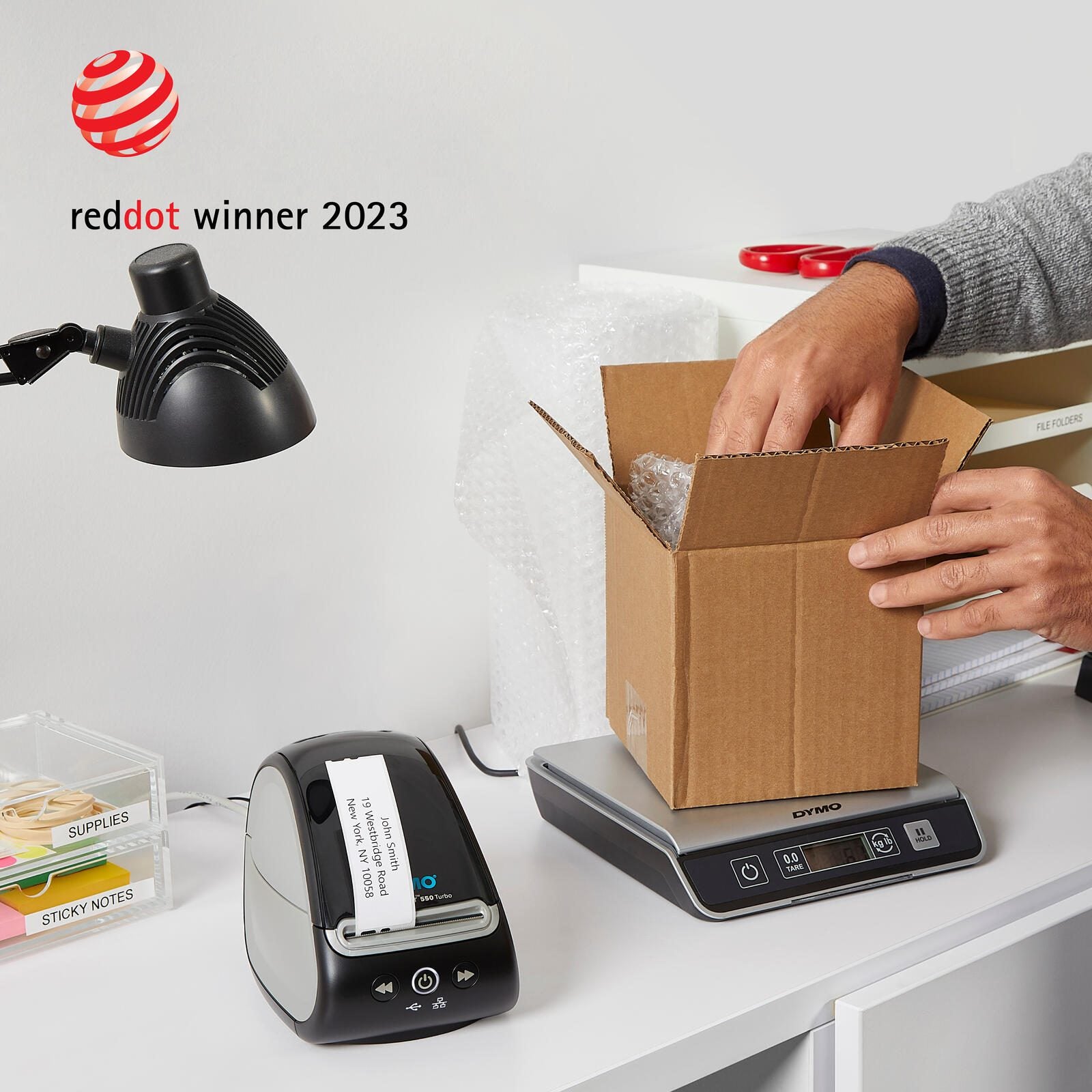 DYMO® LabelWriter™ 550 turbo, Etikettendrucker für bis zu 90 Etiketten/Minute, USB & Ethernet, 300 dpi. Thermodirekt, fü