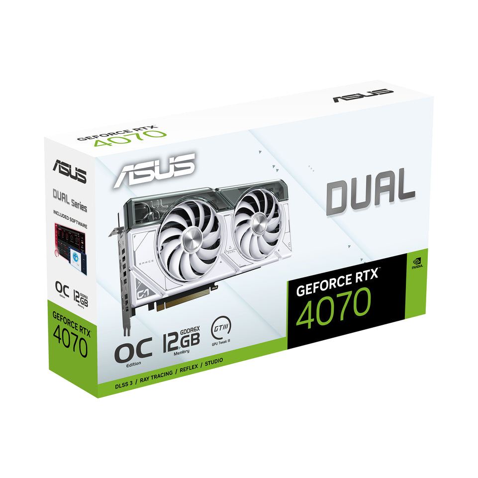 ASUS  DUAL-RTX4070-O12G-WHITE 12GB GDDR6X HDMI DP