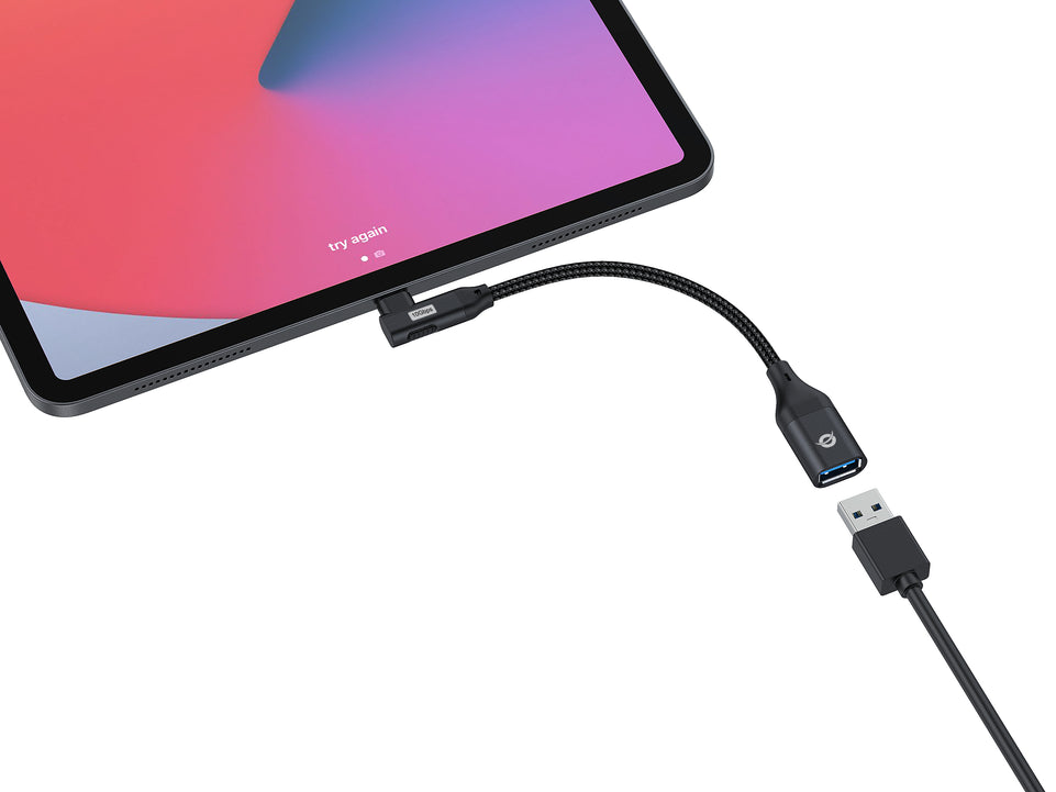 CONCEPTRONIC Adapter USB-C -> USB-A 3.0  OTG 90°gew. schwarz