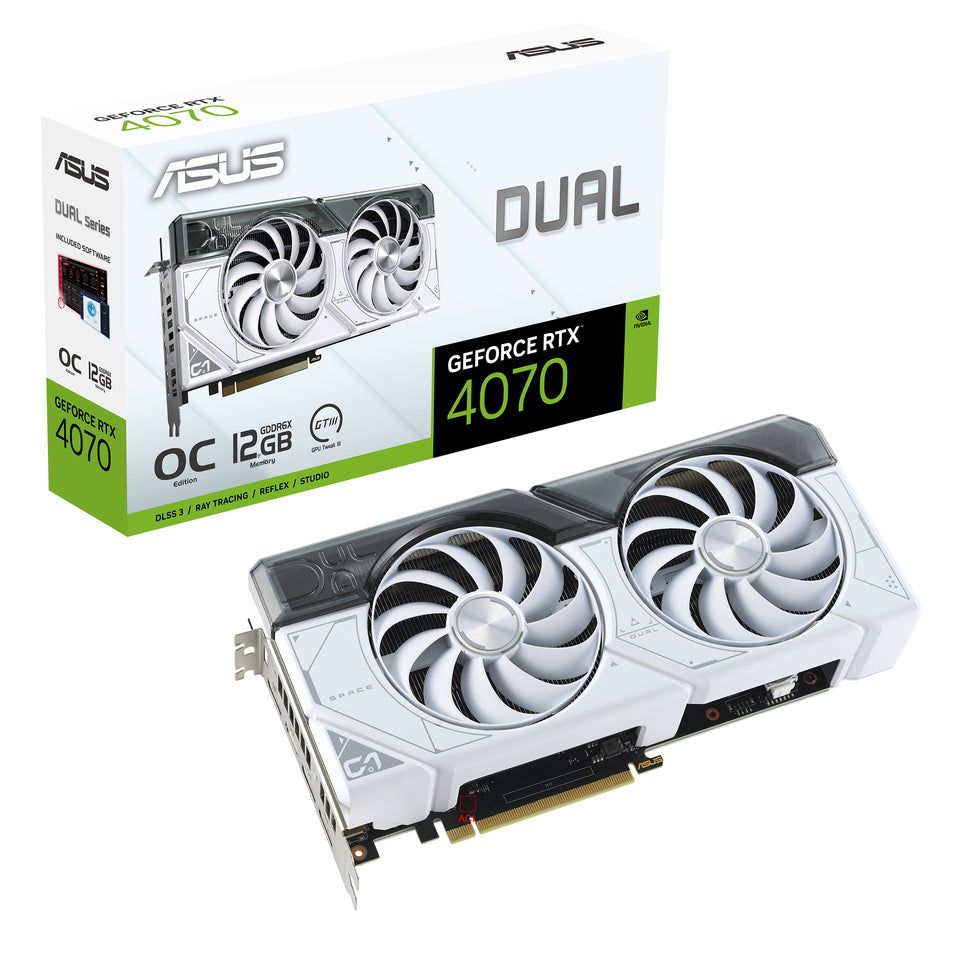 ASUS  DUAL-RTX4070-O12G-WHITE 12GB GDDR6X HDMI DP