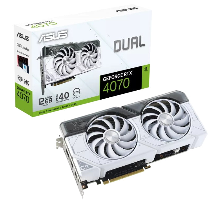 ASUS  DUAL-RTX4070-12G-WHITE 12GB GDDR6X HDMI DP