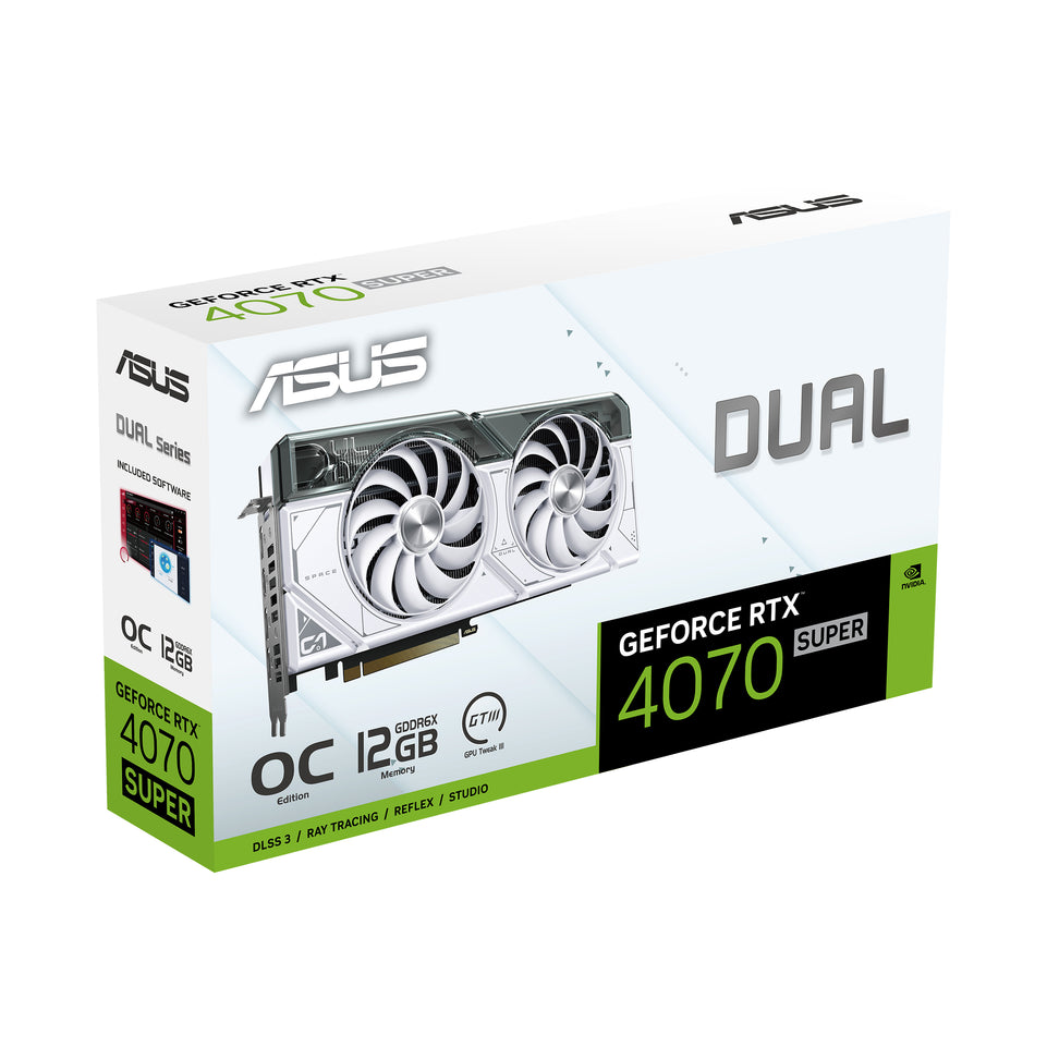 ASUS DUAL-RTX4070S-O12G-WHITE 12GB GDDR6X HDMI DP