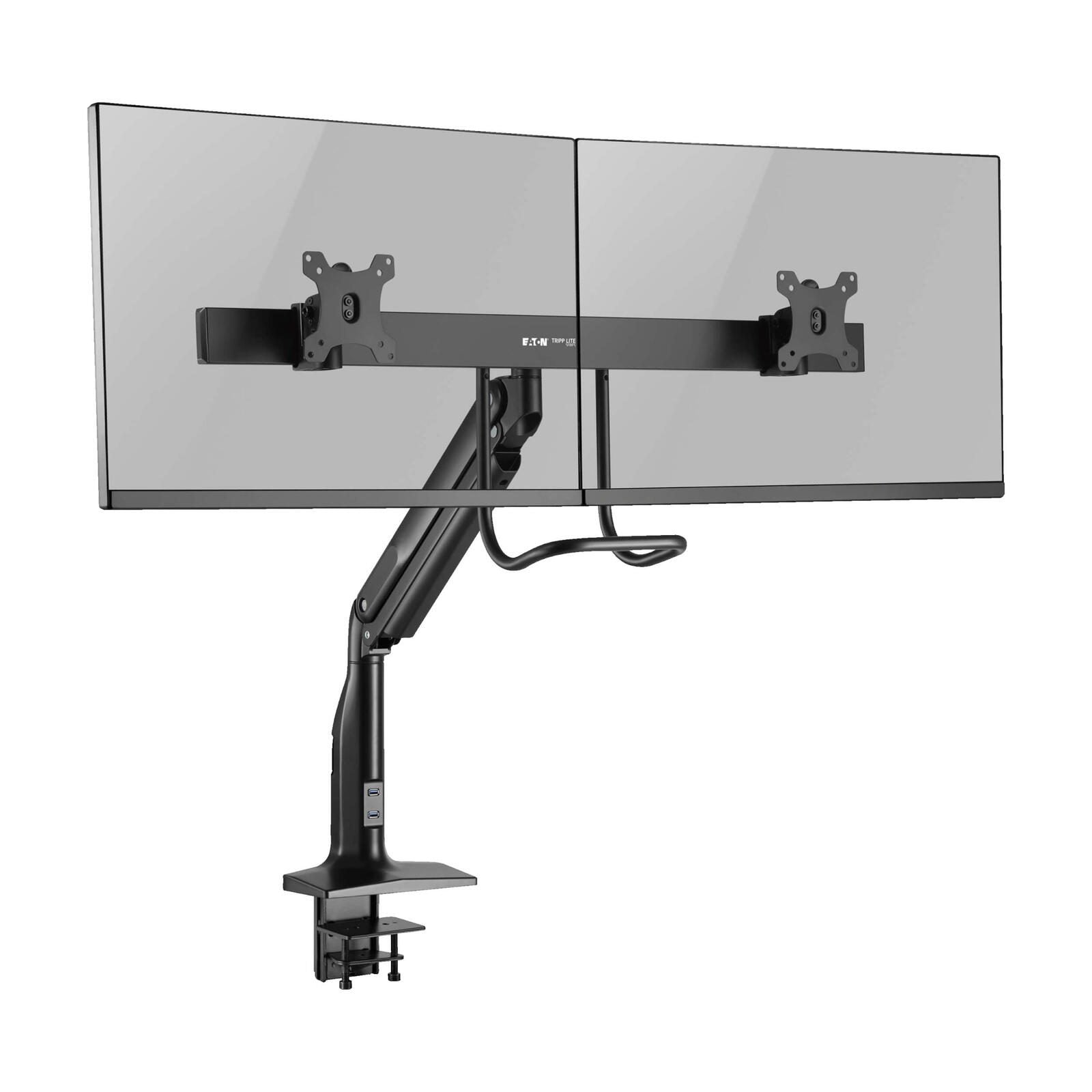 Eaton Tripp Lite Series Safe-IT Tischhalterung für zwei Monitore, antimikrobiell für 17” bis 35” Displays, USB Ports