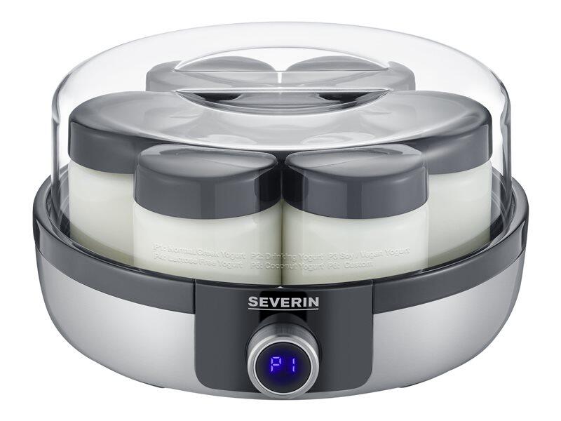 SEVERIN JG 3521 Joghurtbereiter, Edelstahl gebürstet/schwarz