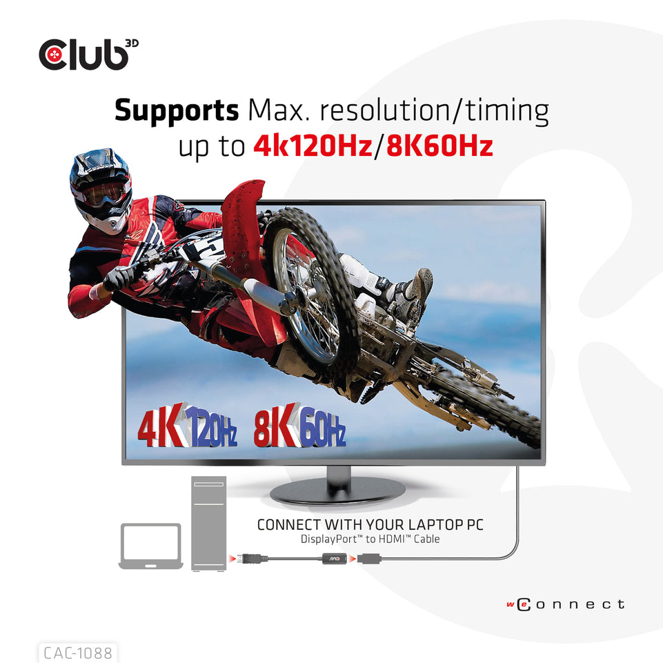 Club3D Adapter DisplayPort 1.4 > HDMI      HDR 8K60Hz  aktiv ret