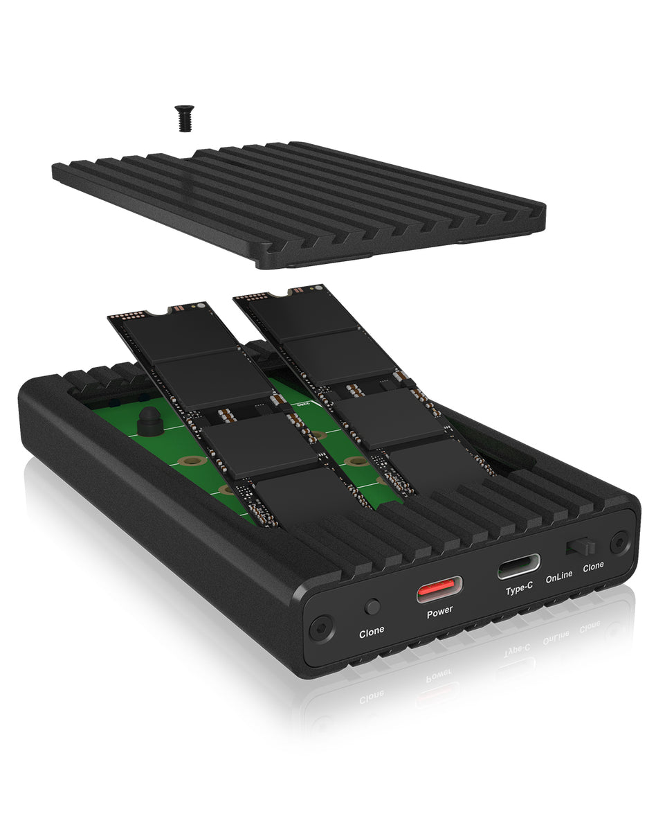 Geh. IcyBox mit Klonfunktion fьr M.2 NVMe SSDs USB3.2 Gen2 retai